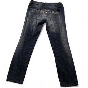 BEBE cropped jean with rhinestone bottom 26